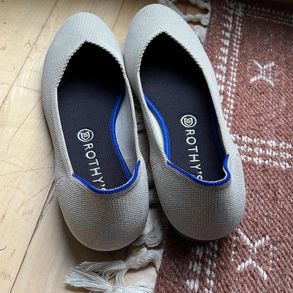Like New Rothy's The Flat in Flax Birdseye, Size 11 Slip On Ballet Flats Shoes - Picture 3 of 8